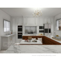 European style white modern solid wood kitchen cabinet